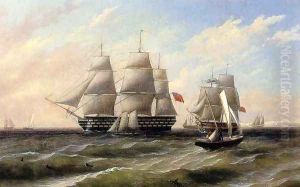 Ships at Sea by Thomas Birch