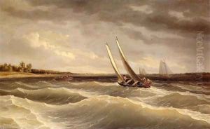 Boats Navigating the Waves by Thomas Birch