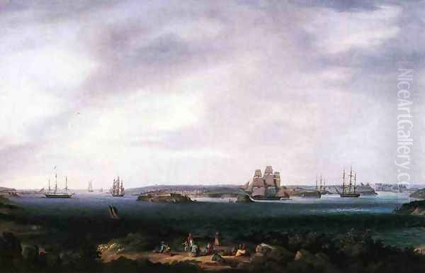 American Warships Anchored at Port Mahon, Spain - view 1