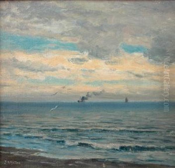 Coastal Scene With Steamer - view 1