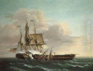 Engagement Between the Constitution & the Guerriere 1813 by Thomas Birch