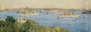 The Great White Fleet In Sydney Harbour by Julian Ashton