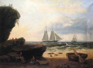Sailing along the Shore by Thomas Birch