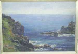R.o.i. "land's End, Cornwall" Signed, Oil On Board, 31cm By 44cm by William Ashton