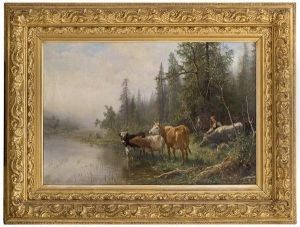 Norwegian Forestlandscape With Cows 1889
