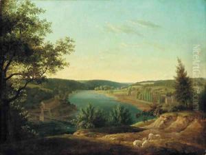 View of the Chain Bridge and Falls of Schuylkill, Five Miles from Philadelphia
