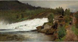 Foss Ved Osen (waterfall At Osen) by Anders Monsen Askevold