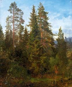 Skogsstudie Fra Eide 1868 1868 by Anders Monsen Askevold