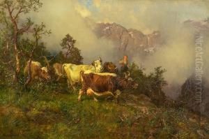 Hjem Fra Fjeldet 1877 by Anders Monsen Askevold
