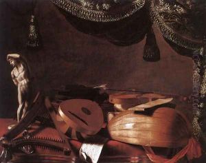 Still Life With Musical Instruments And A Small Classical Statue 1645 by Evaristo Baschenis