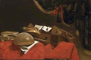A still life with musical instruments by Evaristo Baschenis