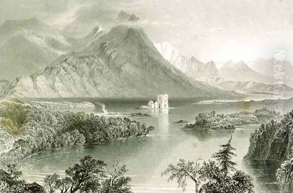 Ballynahinch, Connemara, County Galway, Ireland, from 'Scenery and Antiquities of Ireland' by George Virtue, 1860s - view 1