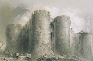 King John's Castle, Limerick, Ireland, from 'Scenery and Antiquities of Ireland' by George Virtue, 1860s by William Henry Bartlett