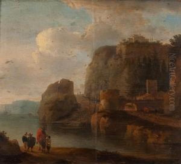Fluslandschaft Mit Reiter Und Bauern - view 1