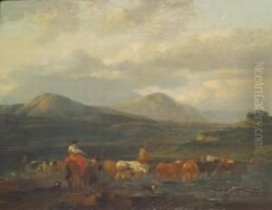 Drovers Forging A River Drovers Forging A River