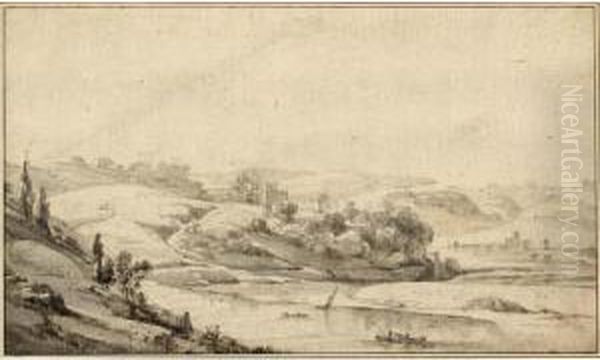 View Of The Tiber Valley, With The Ponte Molle In The Distance - view 1