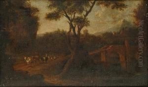 Landscape With Mules On A Track