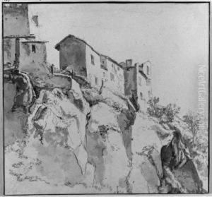 Italianate Houses On A Cliff by Jan Asselyn
