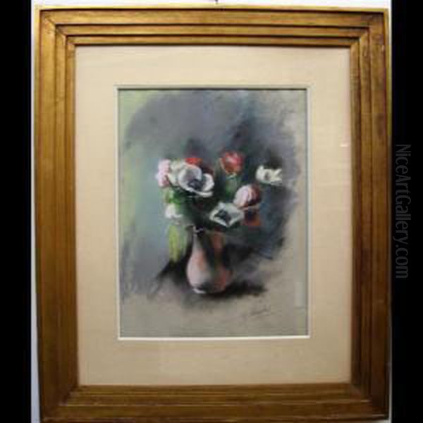 Poppies In Ceramic Vase - view 1