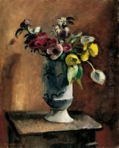 Tonvase Mit Blumen by Maurice Asselin