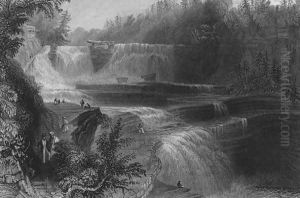 Trenton High Falls, 1838 by William Henry Bartlett