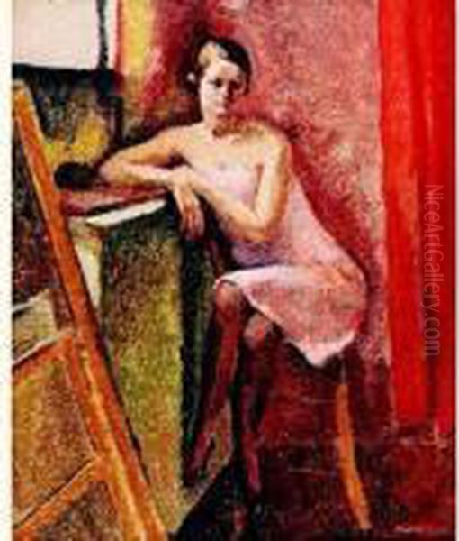 Jeune Femme A La Robe Rose - view 1