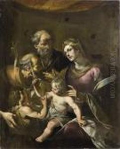 Sacra Famiglia Con San Giovannino E San Pietro by Giocchino Assereto