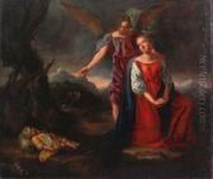 L'arcangelo Michele Appare Ad Agar E Ismaele by Giocchino Assereto