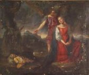 Cerchia Di. L'arcangelo Michele Appare Ad Agar E Ismaele