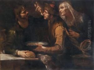 Cena In Casa Di Emmaus by Giocchino Assereto
