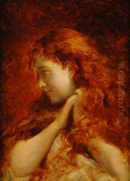 Jeune Femme Rousse De Profil, Circa 1880 - view 1