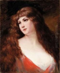 An Auburn Haired Beauty
Oil On Canvas