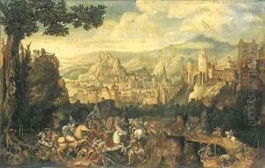 A landscape with the conversion of Saint Paul on the road to Damascus