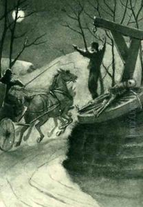 The Gallows Ghost (Illustration for Meinhold's 'The Amber Witch') by Sir Philip Burne-Jones