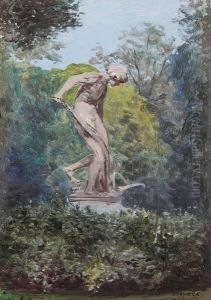 A Classical Statue; And Le Laque, Bois Deboulogne (paris) by Enrique Atalaya Gonzalez
