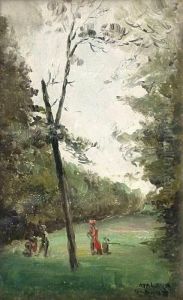 Promeneur Dans Un Parc. by Enrique Atalaya Gonzalez