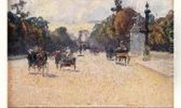 Caleches Sur Les Champs-elysees, Circa 1900 - view 1