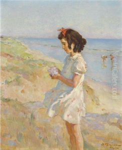 Girl On The Beach by Charles Garabed Atamian