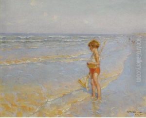 Playing On The Beach by Charles Garabed Atamian
