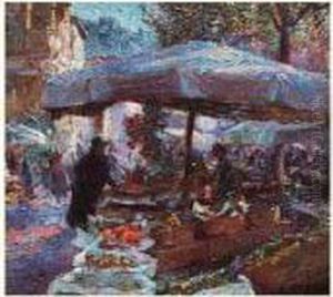 Vue Du Marche De Nice by Charles Garabed Atamian