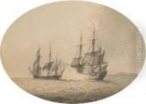Moored Boats In A Harbour; Encounter At Sea