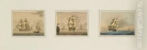 Merchant Brigs And Other Craft Offshore; Afrigate Offshore In Light Airs