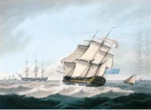 A 5th Rate Of The Blue Squadron And Other Shipping In A Breeze