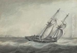 A Crowded Brig In A Cracking Breeze