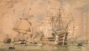 Ships Of The Line And A Steam Vessel, Possibly Portsmouth.