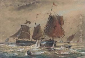 Fishing Boats In Close Quarters In The Channel