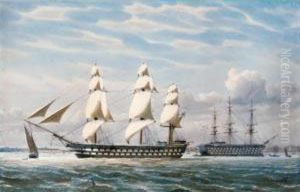 H.m.s.edgar Leaving Portsmouth, April 1865 by William Edward Atkins