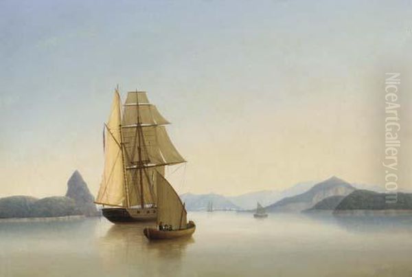 An Armed British Brig Becalmed In The Approaches To Rio De Janeiro,brazil - view 1