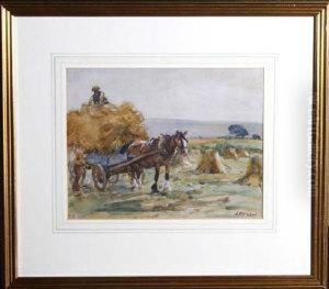 A Horsecart In A Cornfield