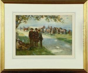 The Horse Fair At Stagshaw Bank by John Atkinson